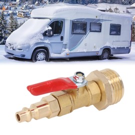 Akozon Blow-out Adapter, Water Pipe, Compressed Air Coupling, Hose, Faucet, Inflation Adapter, Brass Blowout Adapter with 1/4 Inch Male Quick Connector, 3/4 Inch Male GHT Thread for RV Yachts (Male)