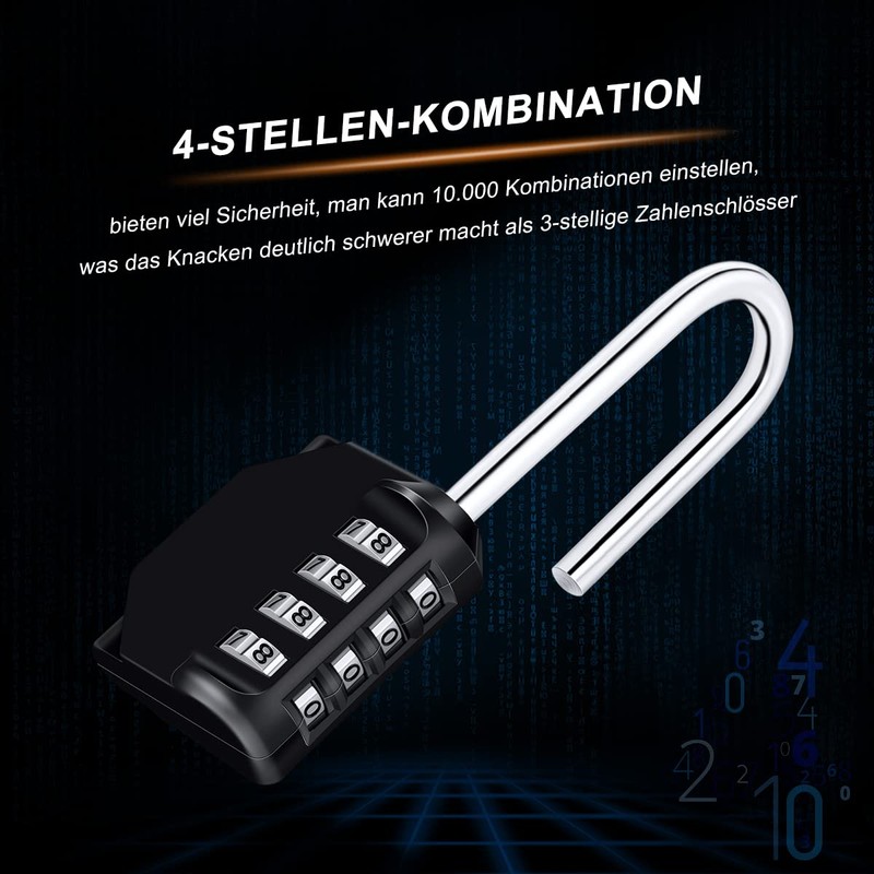 Diyife Pack of 2 Combination Lock, Long Shackle 6.7 cm,