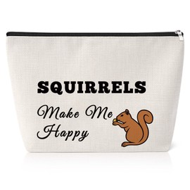 Squirrel Lover Gift Squirrels Makeup Bag Gifts for Squirrel Whisperer Animal Lover Gifts for Women Girls Friends Sister Kids Daughter Funny Squirrel Cosmetic Bag for Her Idea Christmas Birthday Gift