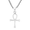 Egyptian Hieroglyph Ankh 925 Sterling Silver Pendant Necklace, Sterling Silver