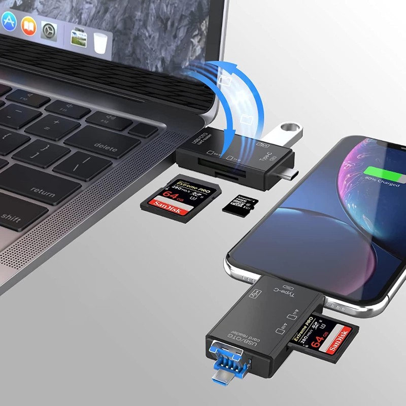 Portable Card Reader, SD/TF Card Reader, Flash Memory Card Reader,