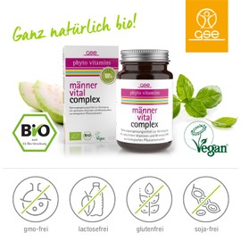 GSE Men's Vital Complex Tablets, Pack of 60, Rich in Vitamins, Minerals and Trace Elements, Organic Quality, 100% Vegan and No Additives