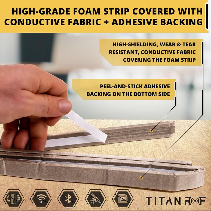 TitanRF Faraday Foam Gasket // 20"L x 0.4"W x 0.47"H