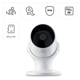 Hama WLAN Surveillance Camera for Outdoors, Outdoor Camera with Voice and App Control, Weatherproof Outdoor Camera with Motion Sensor, Night Vision, 2-Way Audio, Recording, 1080p) White