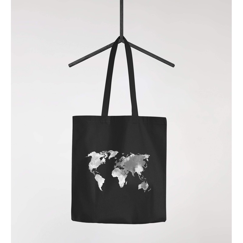 Autiga Jute Bag World Map Watercolour World Map Cotton Bag