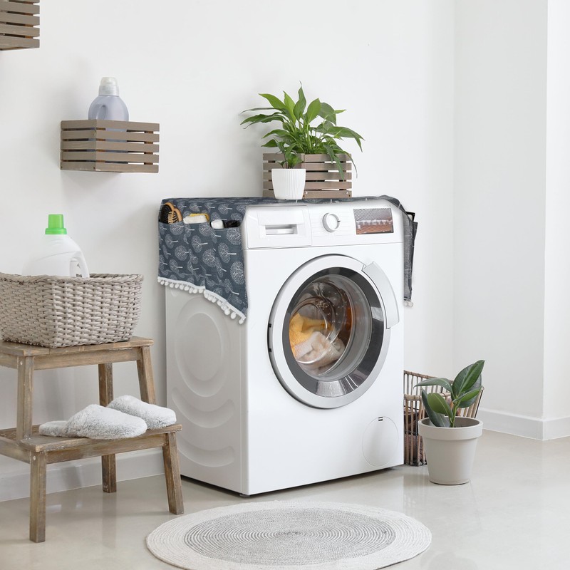Relaxdays Washing Machine Pad with Pockets Polyester Cover Washing Machine