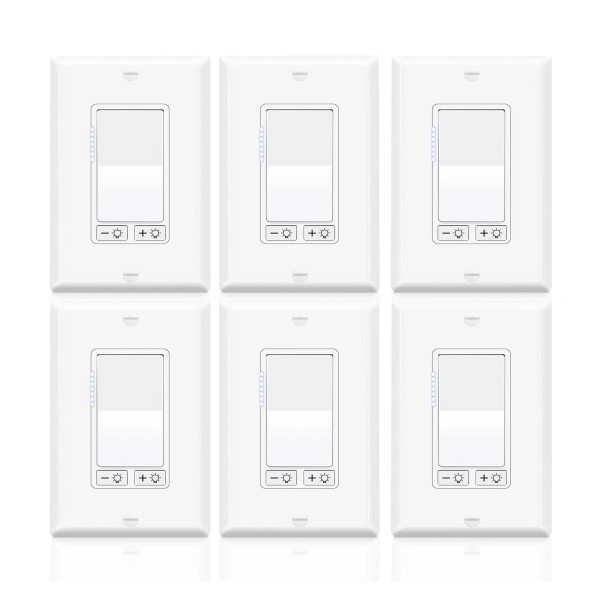 Unbranded 6PK 3-Way Dimmer, Easy Installation, Support Dimmable LED/CFL 600W