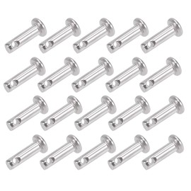 sourcing map Pack of 20 Fork Bolts Single Hole 3 mm x 10 mm Split Pin Flat 304 Stainless Steel Link Hinge Pin