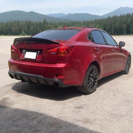 IKON MOTORSPORTS, Rear Bumper Lip Compatible with 2006-2013 Lexus Is250 Is350, Black PP Rear Lip Finisher Under Chin Spoiler Underspoiler Splitter Valance Underbody Bumper Fascia Add On