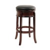 Ergode Exquisite Black Swivel Stool | Solid Hardwood | 360° Rotation | Bonded Leather Upholstery | High-Density Foam Cushion