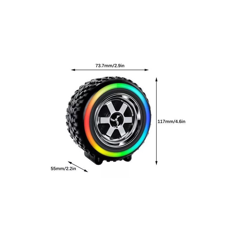 KFMX Bocina Bluetooth Forma De Neumático Portátil Luz Llanta