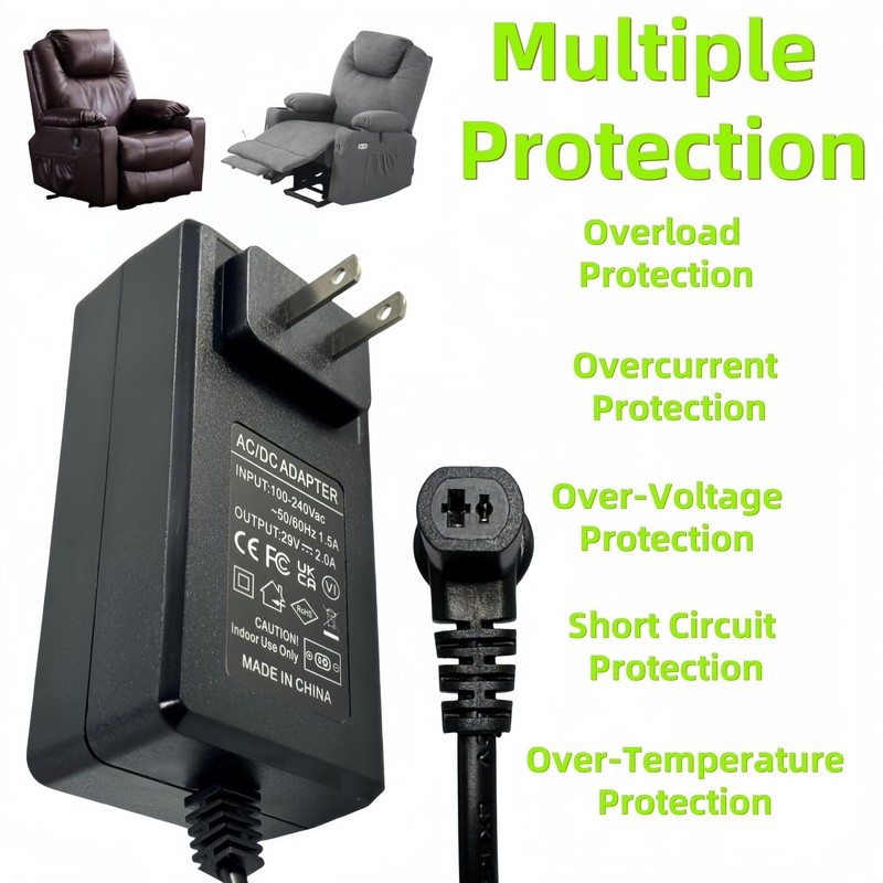 29V2A wall mounted plug-in recliner power supply, universal power supply