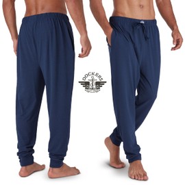 DOCKERS - Pantalones de pijama para hombre, ligeros, informales, para dormir, para hombre, Azul marino jaspeado, Small