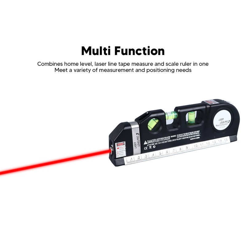 Laser Leveler 3 in 1 Bubble Level Tape Measure Scale