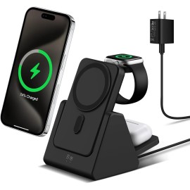 Smtcsl 3-in-1 Charging Station + 5000mAh Mag-safe Battery Pack for Apple Devices (NEW)