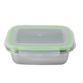 Food Storage Box 304 Stainless Steel Food Storage Container Multifunctional Airtight Refrigerator Organizer Box for Fruit Lunch Snacks 850ml