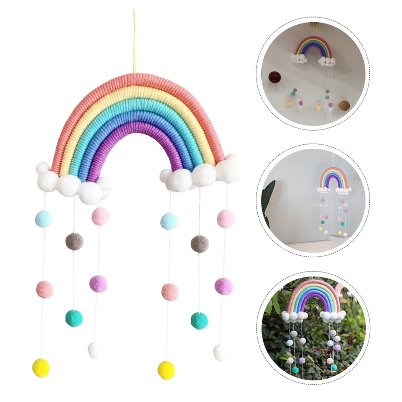 ORFOFE Hanging Rainbow Cloud Raindrops Decor for Bedroom Wall Pendant