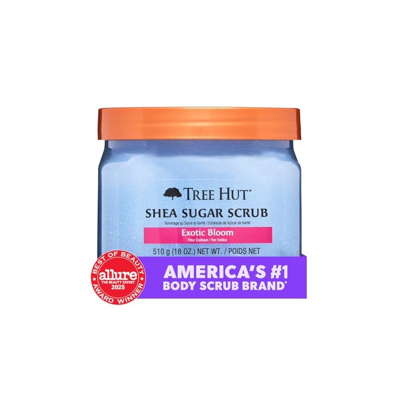TREE HUT, Exotic Bloom Shea Sugar Scrub, Exfoliante Corporal de