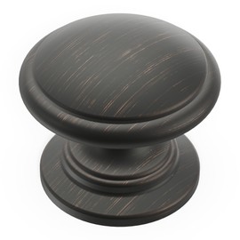 Hickory Hardware 1 Pack Solid Core Kitchen Cabinet Knobs, Luxury Cabinet and Dresser Knobs, Handle Pulls for Doors & Drawers, 1-1/4 Inch, Vintage Bronze, Williamsburg Collection