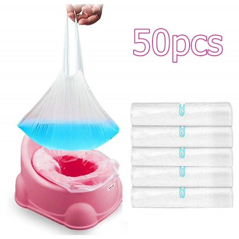 Zeph 50pcs Potty Liners with Drawstring for Boys and Girls,