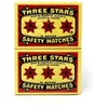 Swedish Match, Three Stars Safety Matches, 10 pack