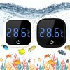 Bordeag Pack of 2 Aquarium Thermometers, Mini Digital Aquarium Thermometer,