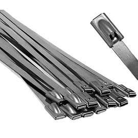 Electriduct 304 Stainless Steel Cable Ties 30 Inch 200 Lbs Heavy Duty Self Locking Ball Lock Zip Ties UV Resistant (100 Pack)