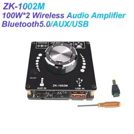 jingfei ZK1002M Bluetooth 5.0 AUX USB Audio Input Output Amplifier Audio Amplifier Module 100Wx2