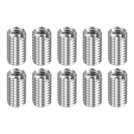 sourcing map 10pcs Thread Repair Inserts M8 x 1.25 Male to M6 x 1 Female Thread 15mm Long Stainless Steel Reducing Nuts Metric Self Tapping Sleeves Threaded Reducer Industrial Fasteners