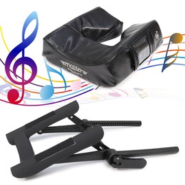 Master Massage Universal MusicMaster Crescent Round Face Cushion and Adjustable Massage Table Face Cradle Set - Massage Table/Chair Headrest Set (ErgoCaptain Face Cradle, Black Nano)