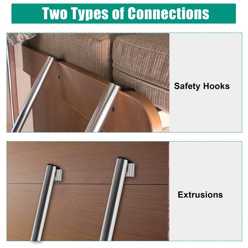 OUTPRIZE 57" RV Bunk Ladder, 4 Step Integrated Aluminum Camper
