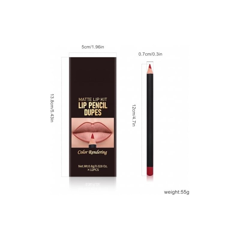 Juego de 12 delineador de labios, delineador labios de Larga