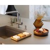 Elegant 3-compartment soap dish made of natural bamboo wood for
