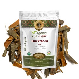 Organic Way Dried Buckthorn Bark (Frangula Alnus) Cut & Sifted - Organic & Kosher Certified | Raw, Vegan, Non GMO & Gluten Free | USDA Certified | Origin - Albania (1/4LBS / 4Oz)