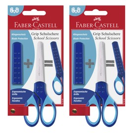 Faber-Castell - School Scissors Grip with Blade Guard (2 x Blue)