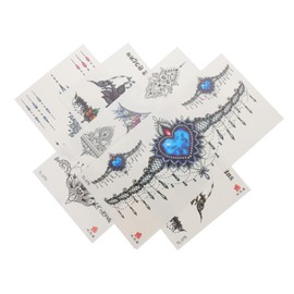 KOMBIUDA 4pcs Unique Pattern Temporary Tattoo Stickers for Women Realistic Belly and Chest Decals Diy Body Art for Beach Pool and Parties Easy to Apply and Remove