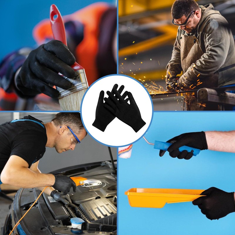 28PCS Black Cotton Gloves for Eczema Dry Hands Moisturising Gloves
