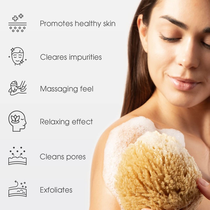 Naroa Unbleached Grass Sea Sponge Natural Exfoliating | Body Puff