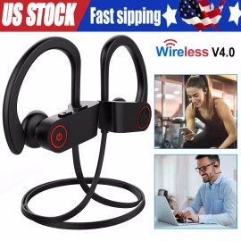 Unbranded Waterproof Bluetooth 5.0 Earbuds Stereo Sport Wireless Headphones in Ear Headset - Red, A pair