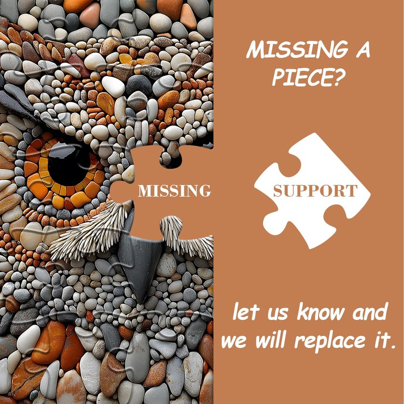 PICKFORU Owl Puzzles for Adults 1000 Pieces, Stone Bird Jigsaw