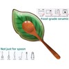 Ceramic Spoon Rest for Stove Top, Ice Cracks Leaf Cute