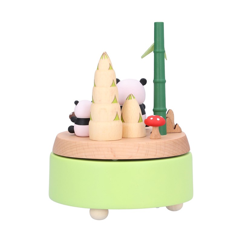 Panda Shaped Music Box Desktop Wooden HandiCraft Ornament for Valentine's