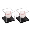 sourcing map 2Pcs Baseball Display Case with Wooden Round Base,