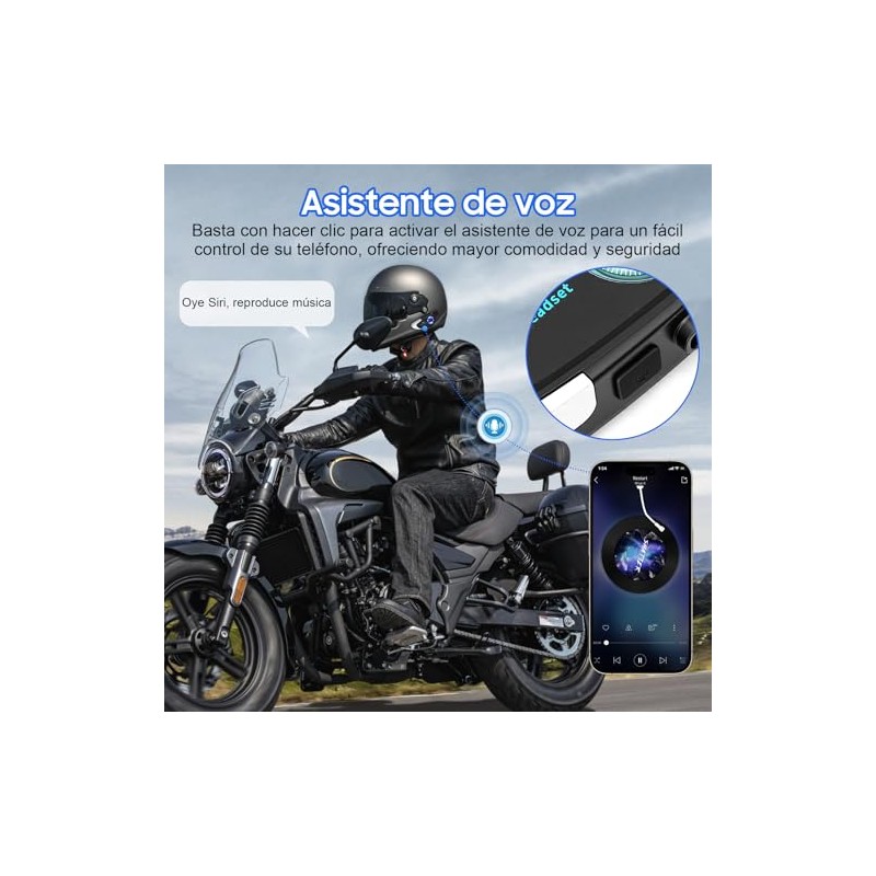 Intercomunicador para Casco de Moto con MicróFono, Auricular Bluetooth 5.4,