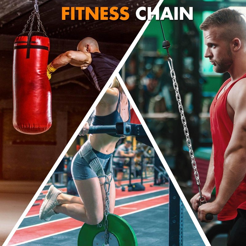 Anobeyi 23.6" Gym Fitness Cable Extension Chain, 304 Stainless Steel