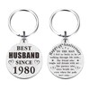TANWIH 45th Wedding Anniversary Keychain Gifts, Best Husband Since 1980,