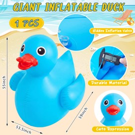 Hungdao 1 PC 6 Feet Giant Inflatable Duck Huge Rubber Duck Large Blow up Inflatable Pool Float for Adult Summer Beach Swimming Pool Party Decoration