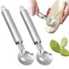 3Pcs Cactus Peeler Tool, Stainless Steel Cactus Peeling Spoon Long