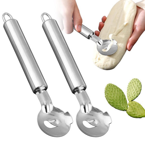 3Pcs Cactus Peeler Tool, Stainless Steel Cactus Peeling Spoon Long