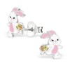 Pink Easter Bunny Rabbit Earrings - Sterling Silver